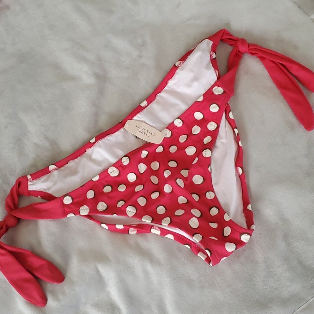 Victoria's secret polkadot swim bottom side tie